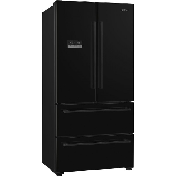 Smeg FQ55FNDE 84cm French Style Free Standing Black Fridge Freezer