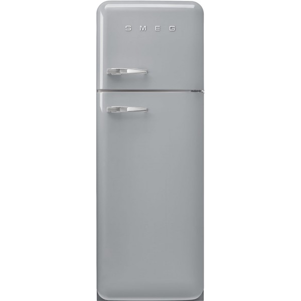 Smeg FAB30RSV6UK 60cm Retro Style Fridge Freezer Silver, Right Hand Hinge