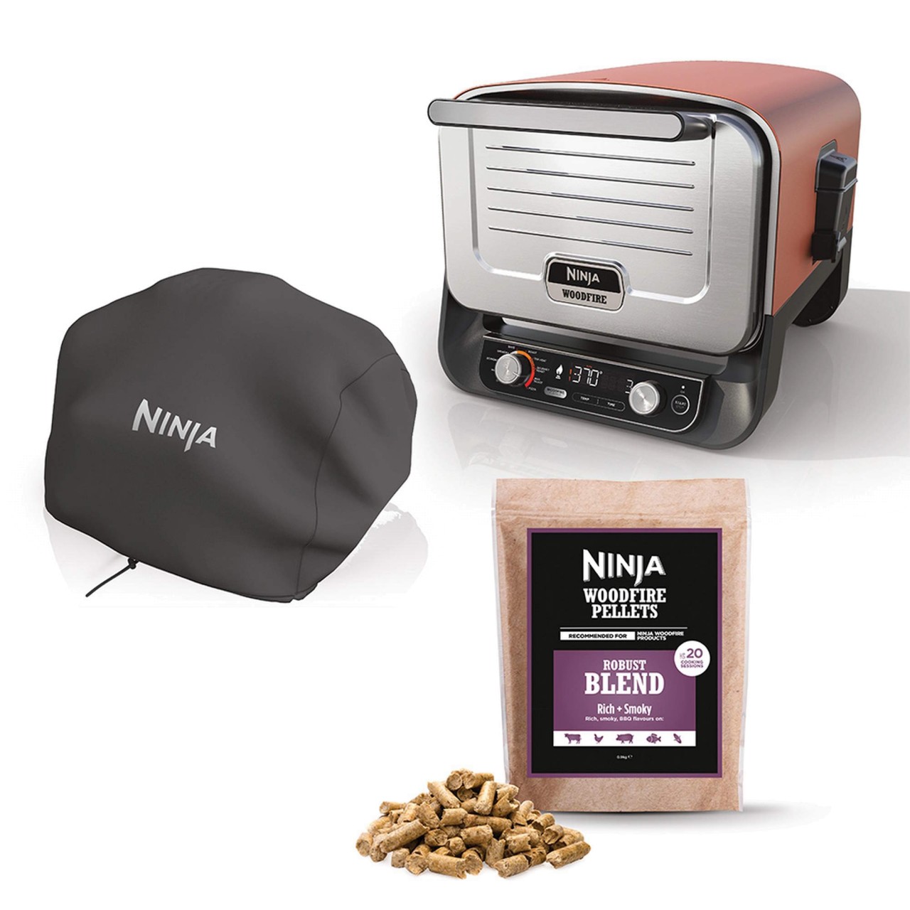 Ninja OO101UKCOVKIT Ninja Woodfire Outdoor Oven with Grill Cover and Woodfire Pellets
