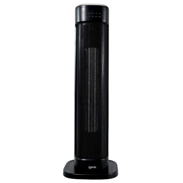 iGenix IGHT020DB 2kW Oscillating Black Tower Fan Heater