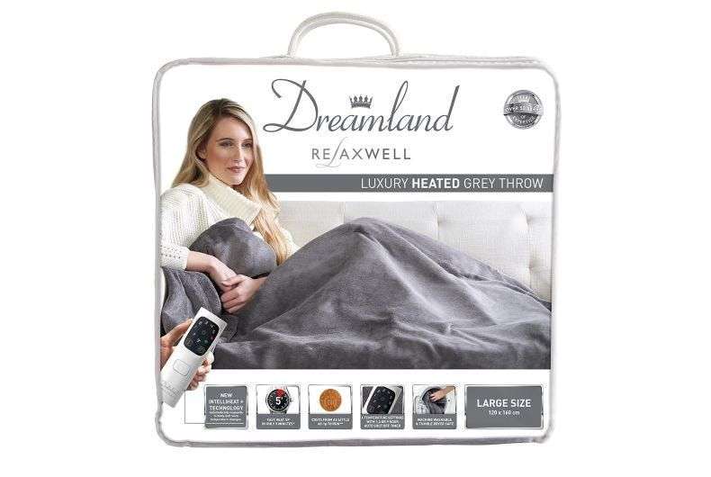 Dreamland 16707 Intelliheat Luxury Heated Throw in Grey G Craggs Ltd