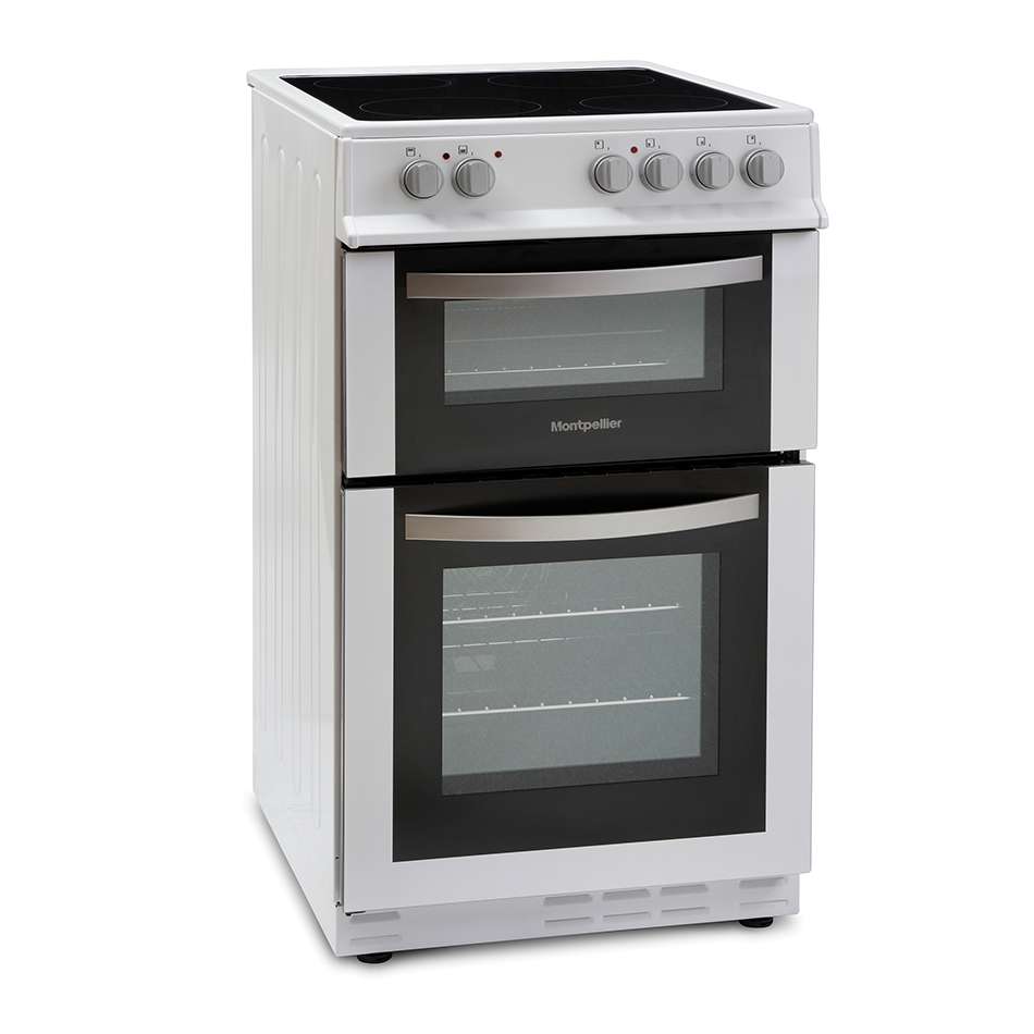 Montpellier MDC500FW 50cm Wide Double Oven Electric Cooker with Ceramic