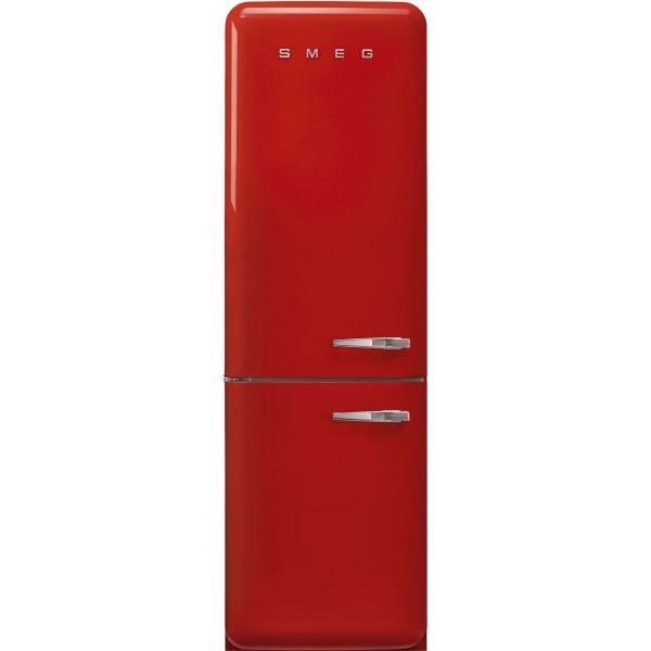 SMEG FAB32LRD6UK Retro Free Standing Refrigerator in Red, Left hand hinge