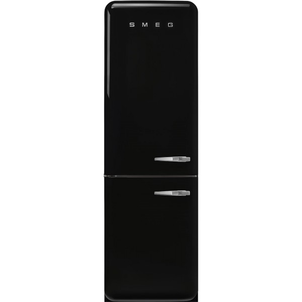 SMEG FAB32LBL6UK Retro Free Standing Refrigerator in Black, Left hand hinge