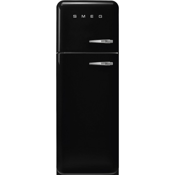 SMEG FAB30LBL6UK 60cm Retro Style Fridge Freezer Black, Left Hand Hinge