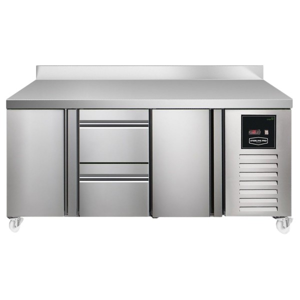 Sterling Pro SPI7180121SBINS Green 180cm Wide 214L 2 Doors 2 Drawers Assembled Counter Fridge