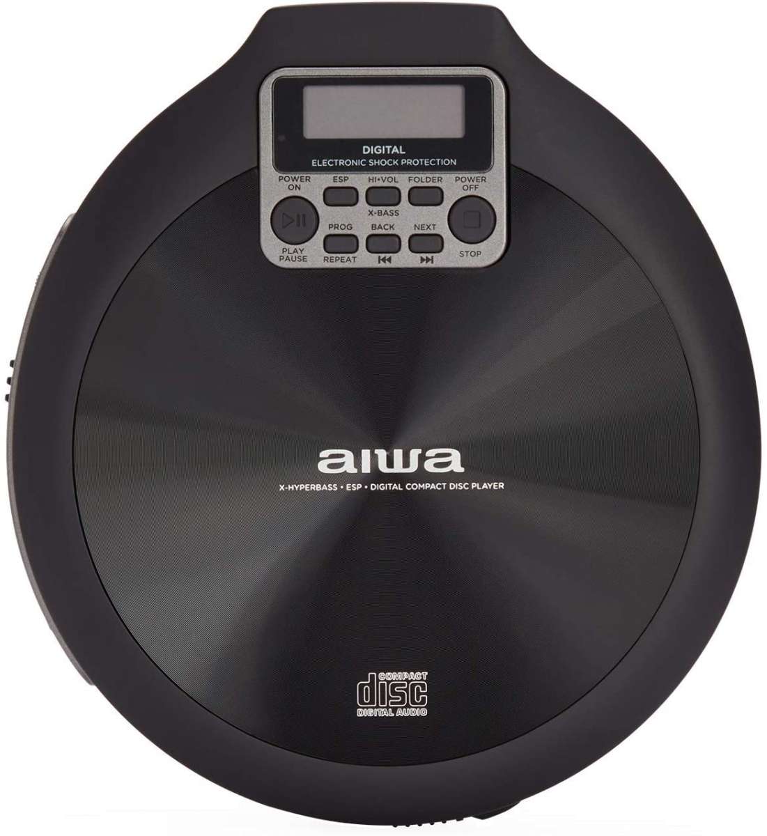 Aiwa PCD810BK Portable Rechargeable CD Player in Grey & Black With