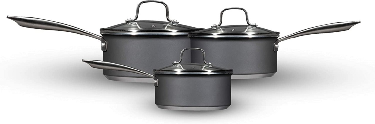 Hairy Bikers CKW2102 3 Piece Forged Sauce Pan Set
