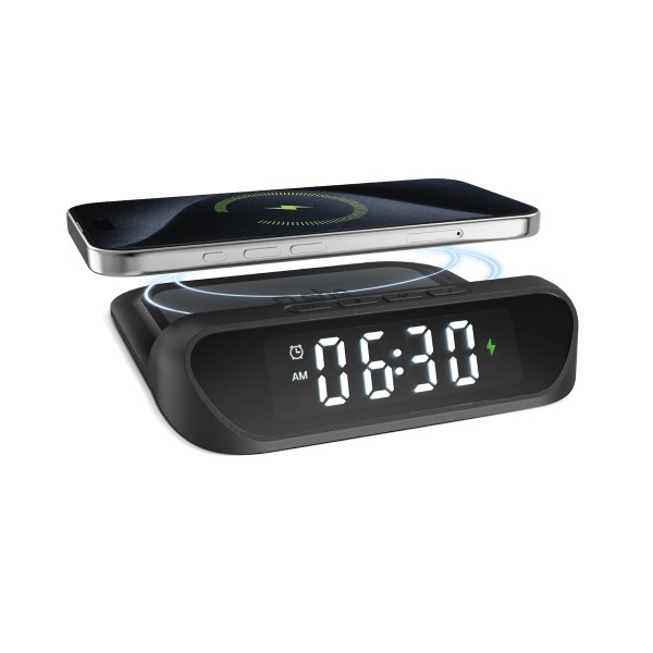 SBS TEWIRECLOCK 2-in-1 Wireless Alarm Clock with Charger