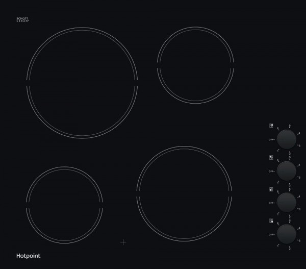Hotpoint HR620RH 60cm Wide 4 Zone Electric Ceramic Hob
