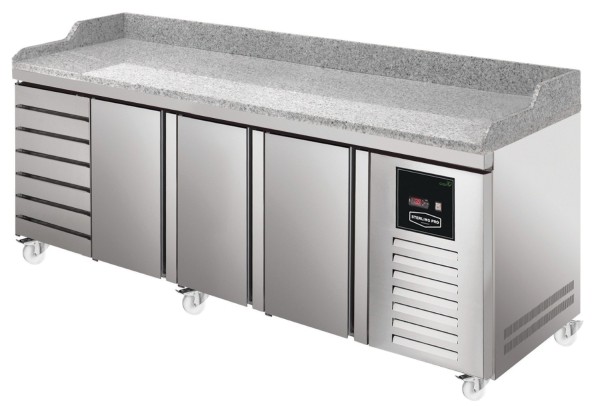 Sterling Pro SPI-8-250-37 Green 255cm Wide 291L 3 Doors 7 Drawers Counter Fridge