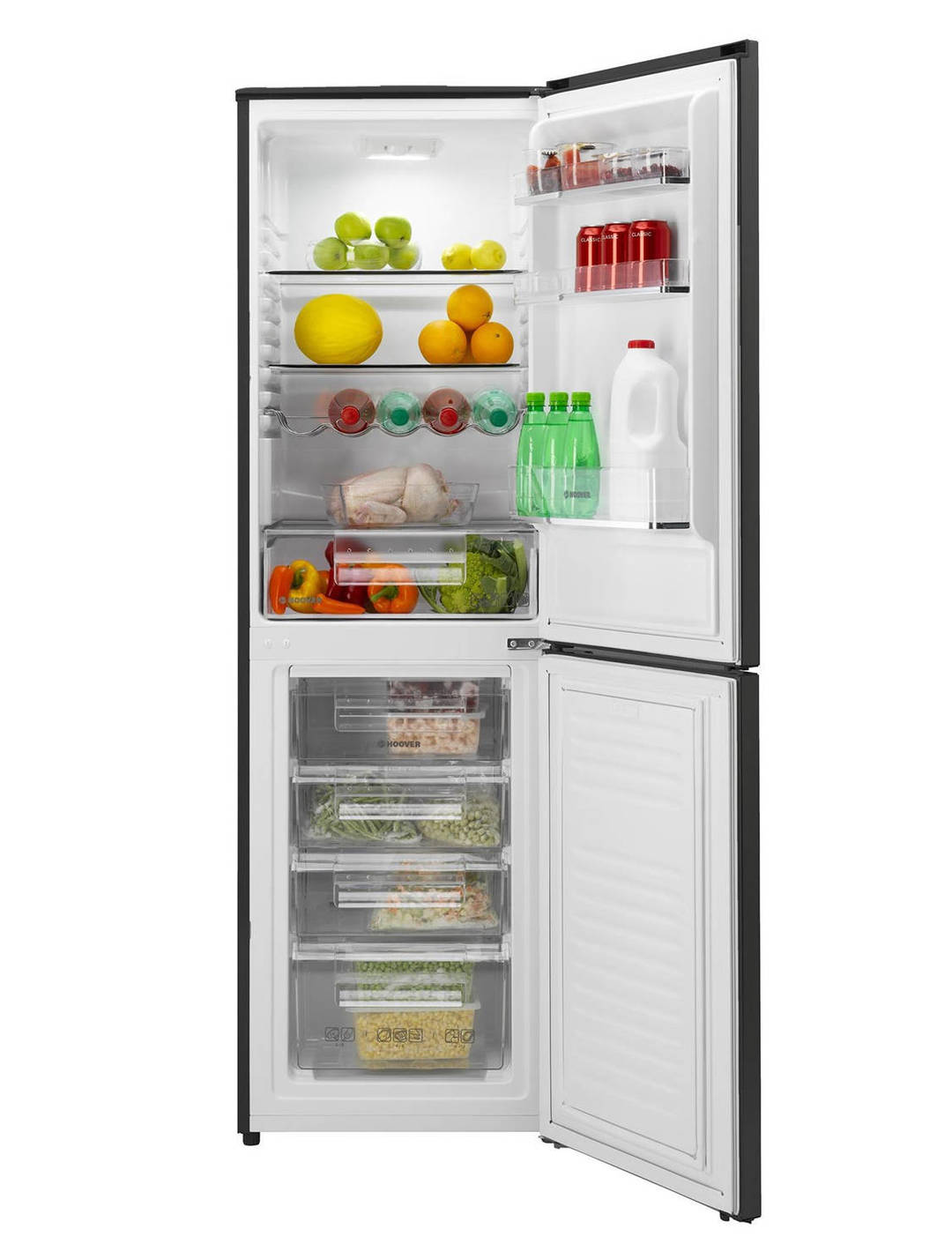Hoover HCF5172BK 176cm Tall Frost Free Fridge Freezer in Black