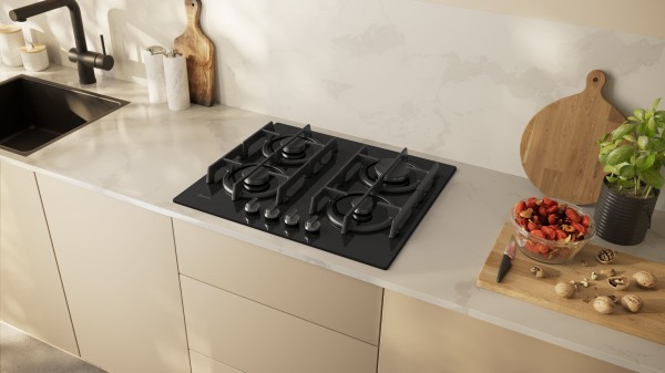Neff T26PIP4S0 60cm Wide 4 Zone Gas Tempered Glass Hob