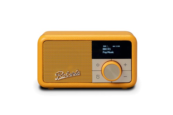 Roberts Revival Petite Mini Sunburst Yellow Retro Portable DAB Radio with Bluetooth