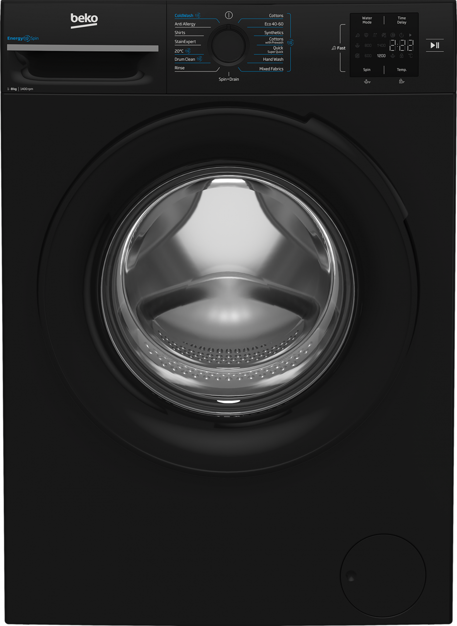 Beko BMN3WT3841B 8kg 1400 Spin RecycledTub Washing Machine