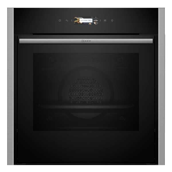 Neff B54CR71N0B Slide &amp; Hide Single Oven, Pytolytic Cleaning in Steel