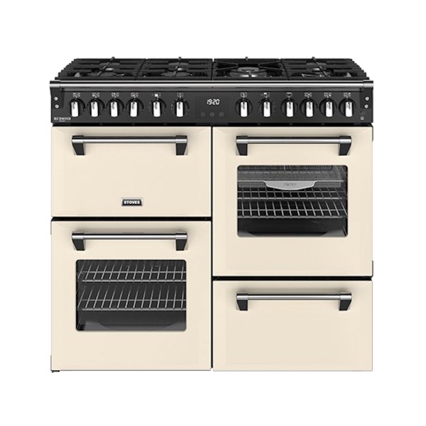 Stoves 444411872 Richmond Deluxe 100cm Wide Dual Fuel Range Cooker in Cream