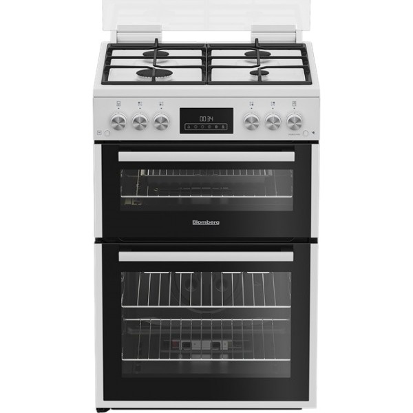 Blomberg GGRN655W 60cm Wide 4 Burner Double Oven Gas Cooker