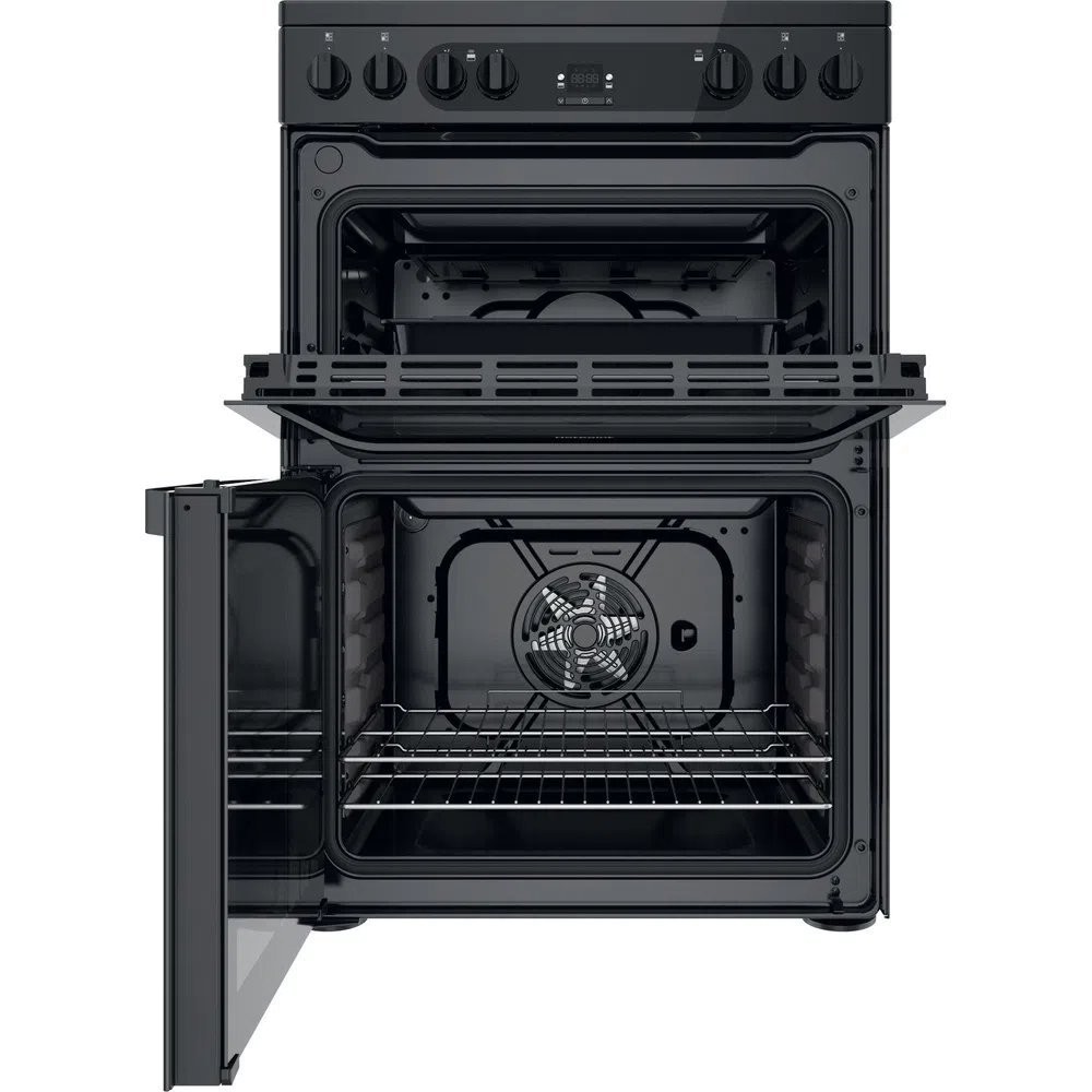 Hotpoint HDM67V92HCB 60cm Wide Double Oven Electric Cooker
