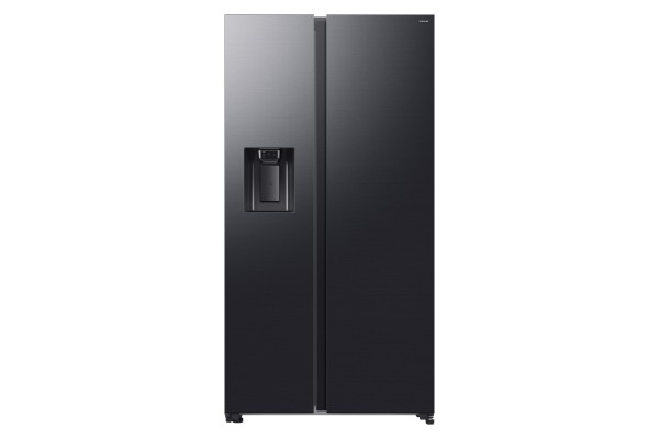 Amercian Style Fridge Freezer With Plumbed Ice And Water In Black Stainless Steel