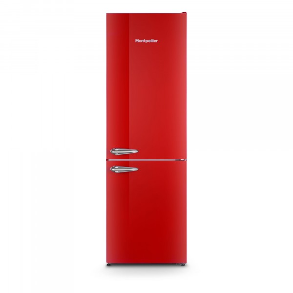 186cm Tall 60cm Wide No Frost Retro Fridge Freezer In Red