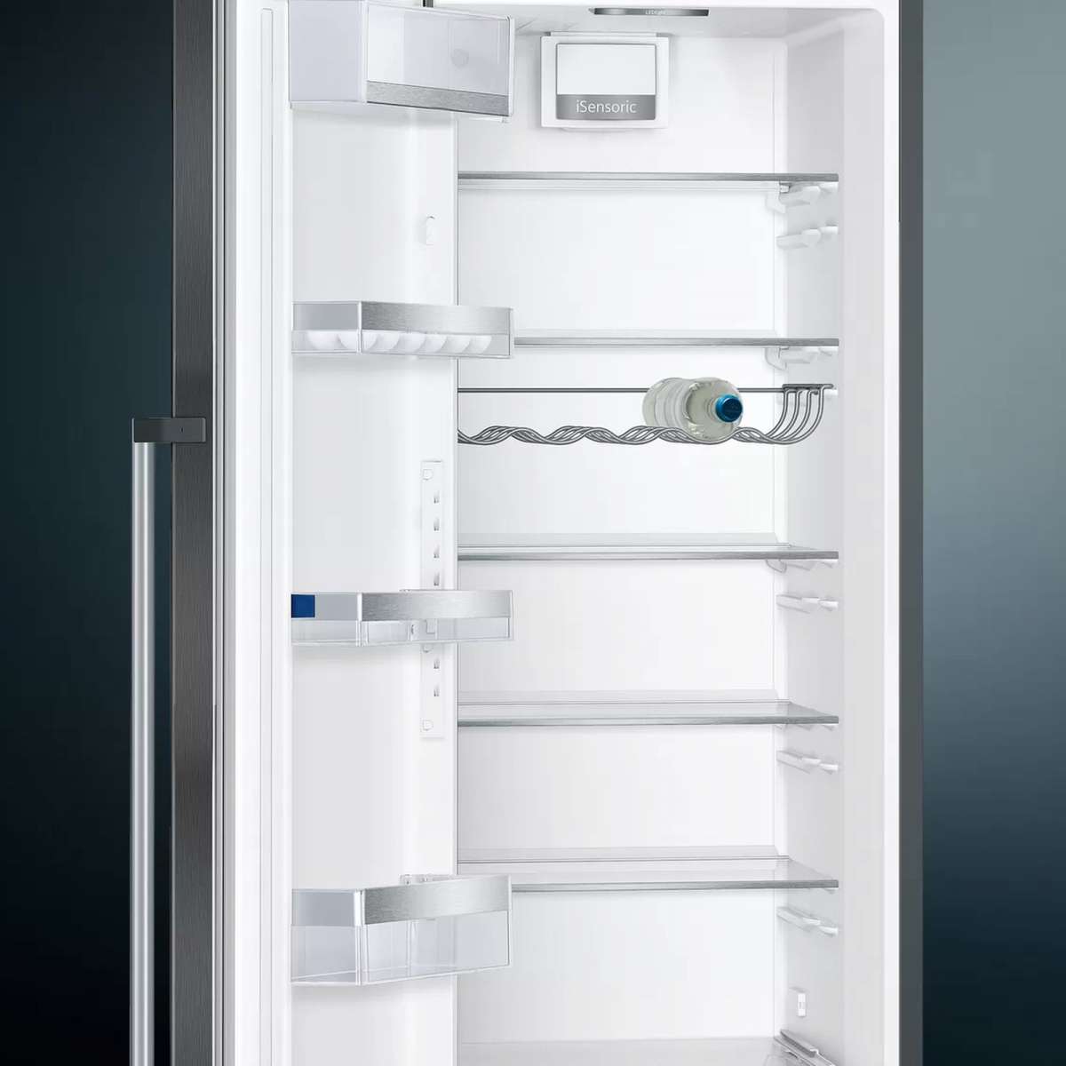 186cm Tall Larder Fridge In Black Stainless Steel Tall Fridges