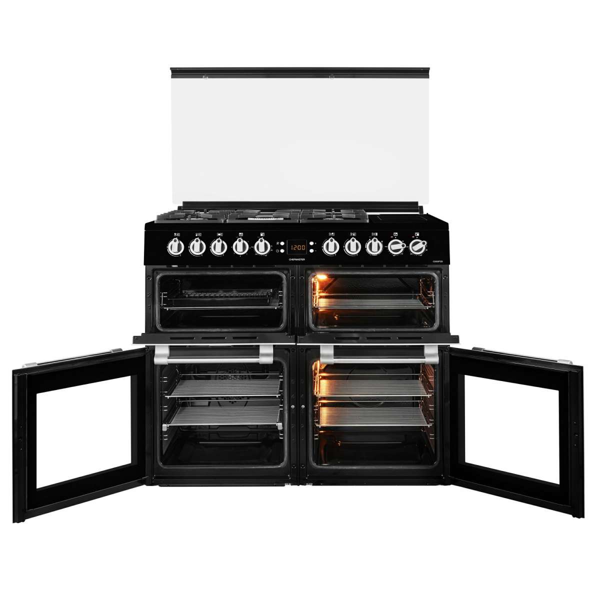 leisure cc100f521k chefmaster 100cm dual fuel range cooker black