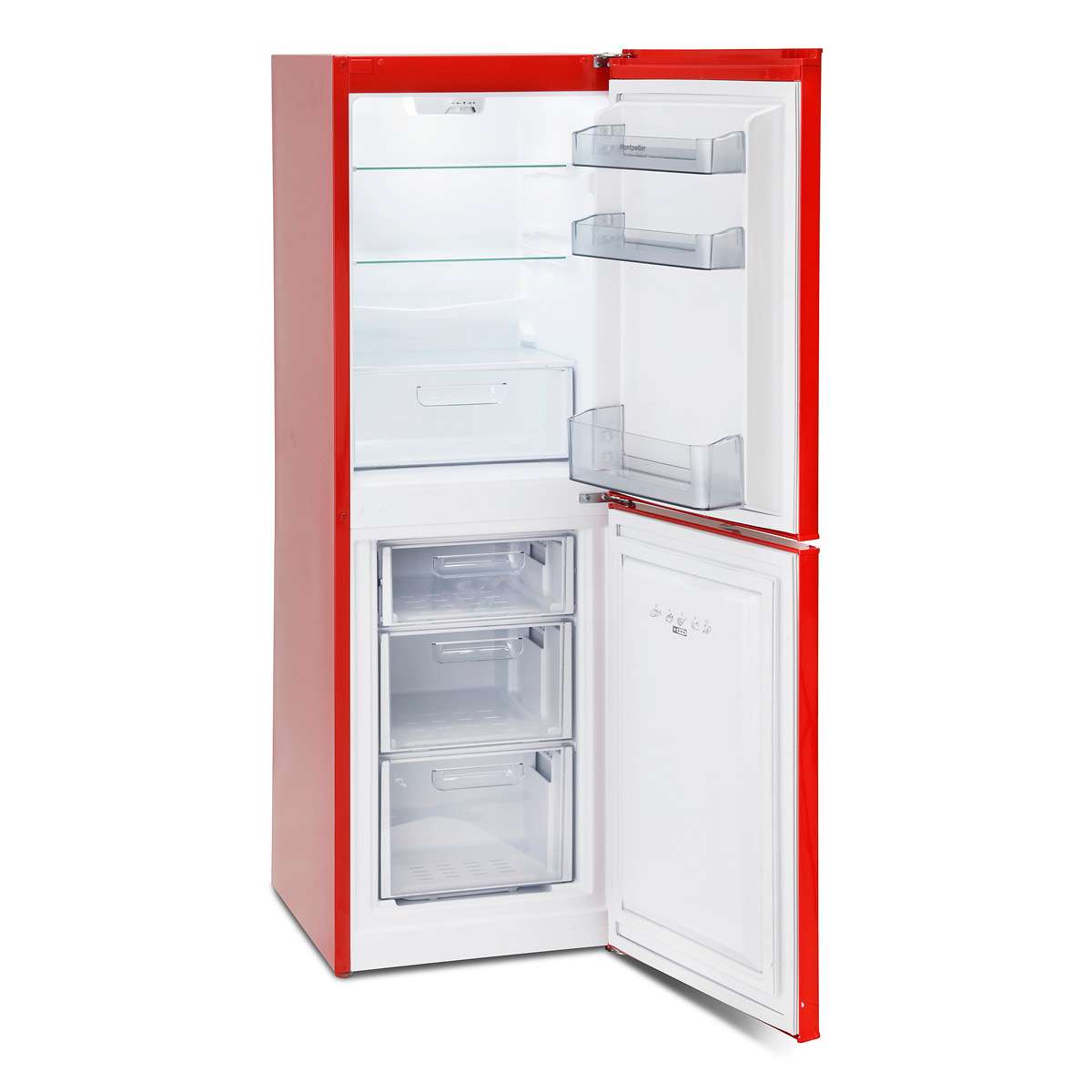 48cm Wide Retro Fridge Freezer In Red Freestanding Fridge Freezers