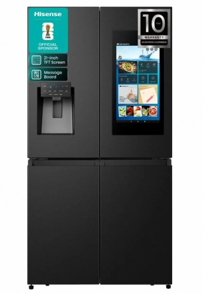 Pureflat Eclipse Plumbed American Style Fridge Freezer In Black