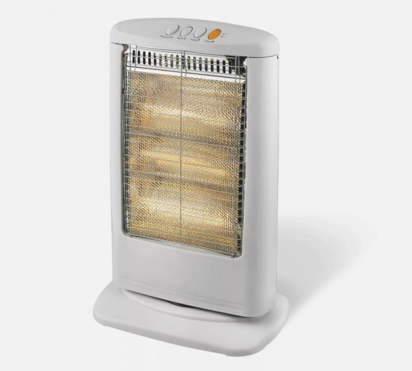1200w 3 Heat Setting Halogen Heater In White