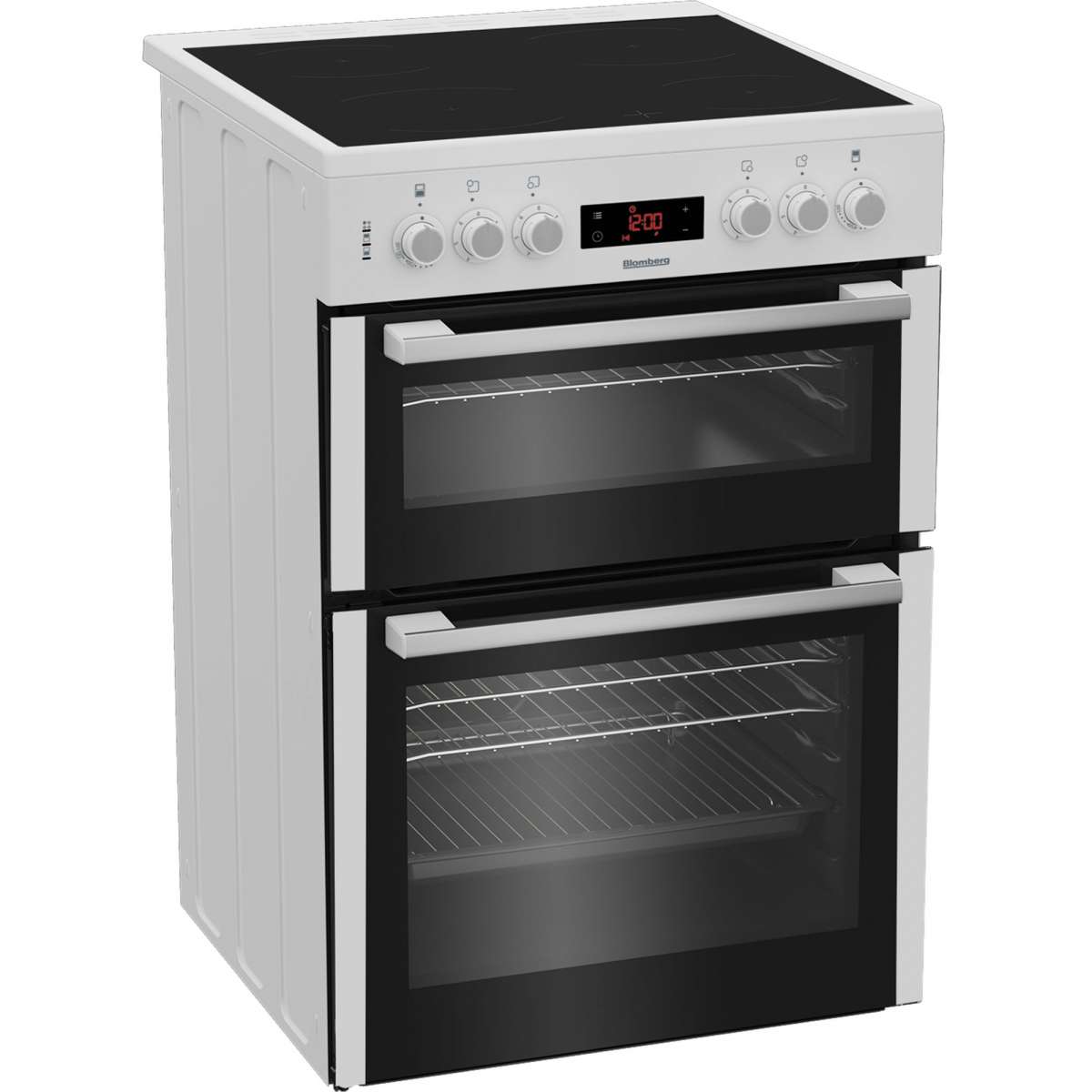 60cm Electric Cooker With Double Oven In White Electric Cookers