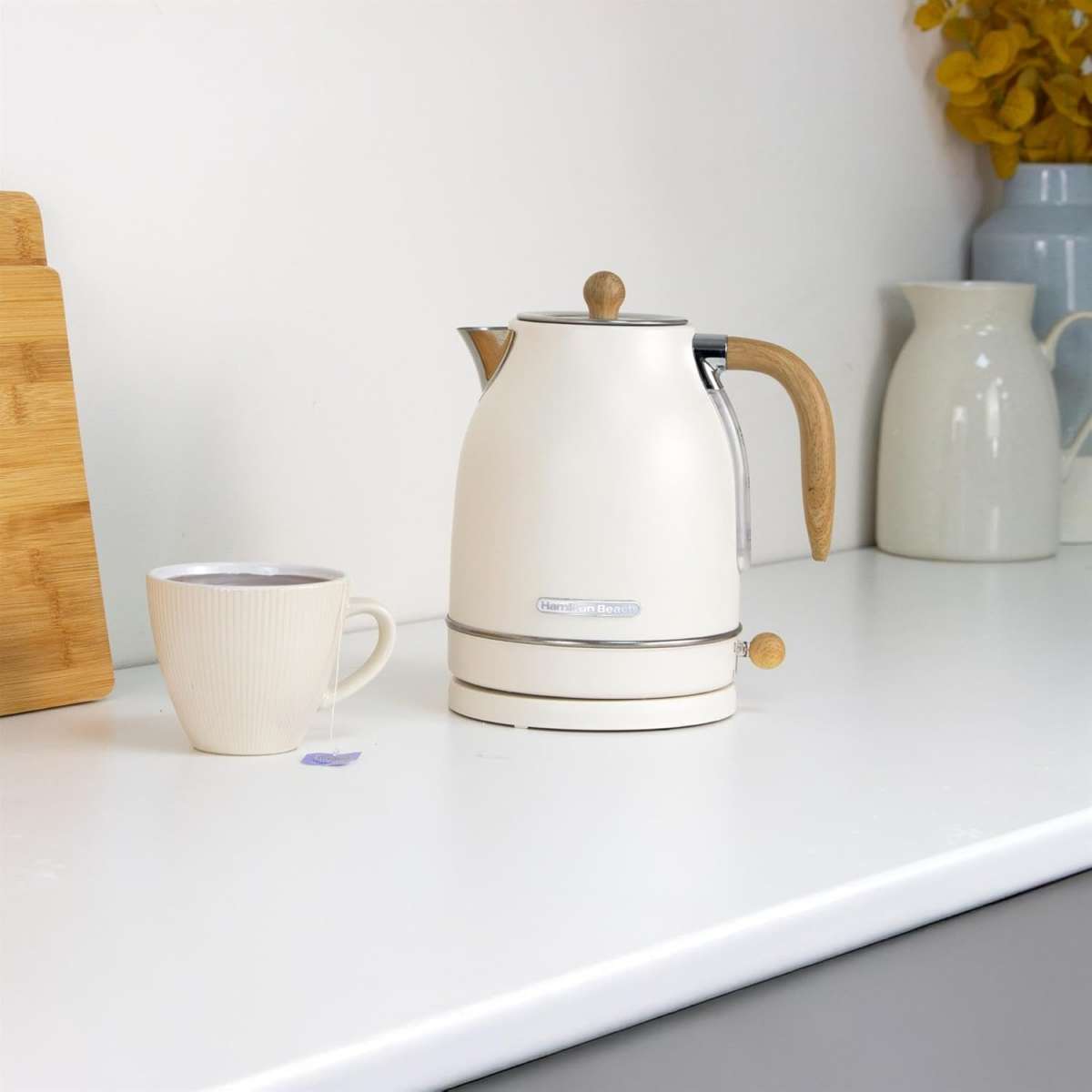 hamilton beach, scandi, litre, 3kw, cordless kettle, matte