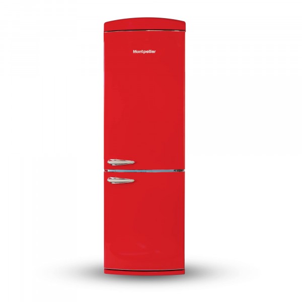 190cm Tall 60cm Wide Retro No Frost Fridge Freezer In Red