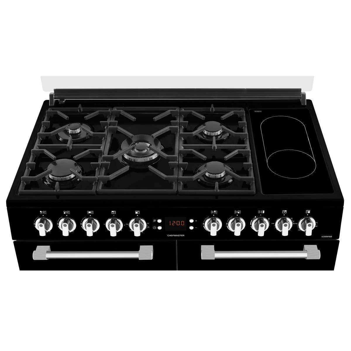 leisure cc100f521k chefmaster 100cm dual fuel range cooker black