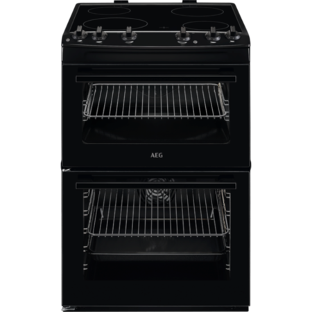 5000 Series 60cm Electric Double Oven Cooker With Ceramic Top In Black