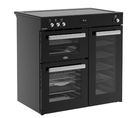 Cookcentre 90cm Electric Range Cooker With Induction Hob In Black
