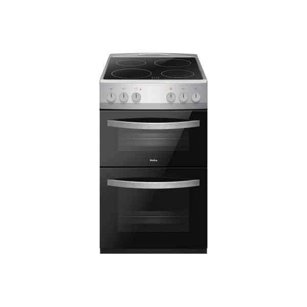 50cm Twin Cavity Electric Cooker With Ceramic Top In Silver