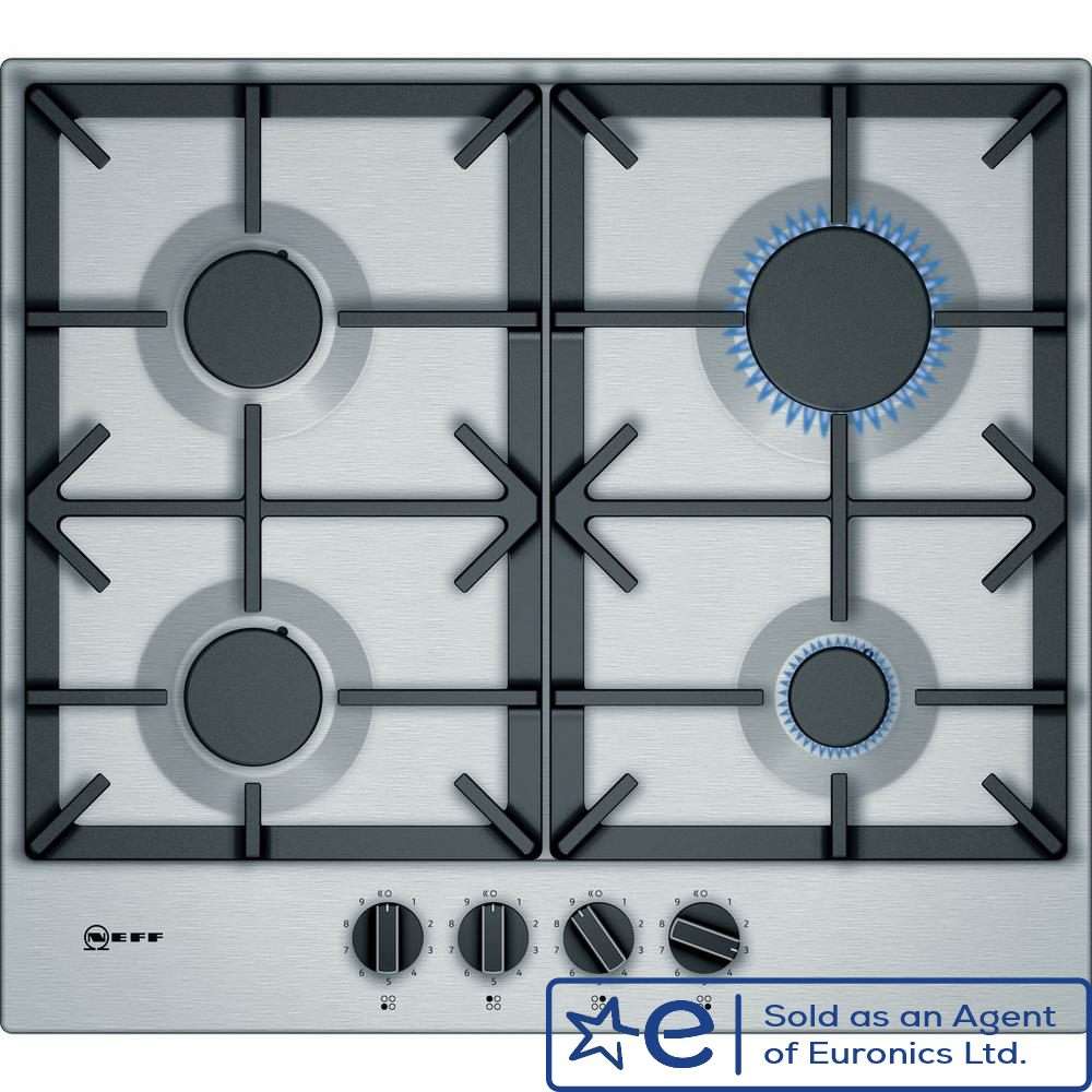 4 Zone Gas Hob With Cast Iron Pan Supports In Stainless Gas Hobs