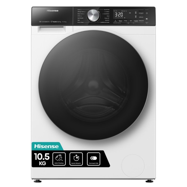 5s Series 10.5kg Load 1400rpm Spin Speed Washing Machine White
