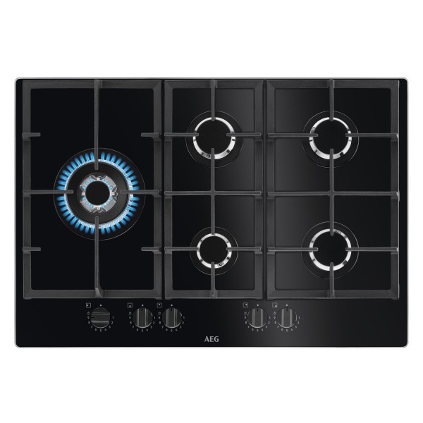 6000 Series 75cm 5 Burner Gas Hob In Black