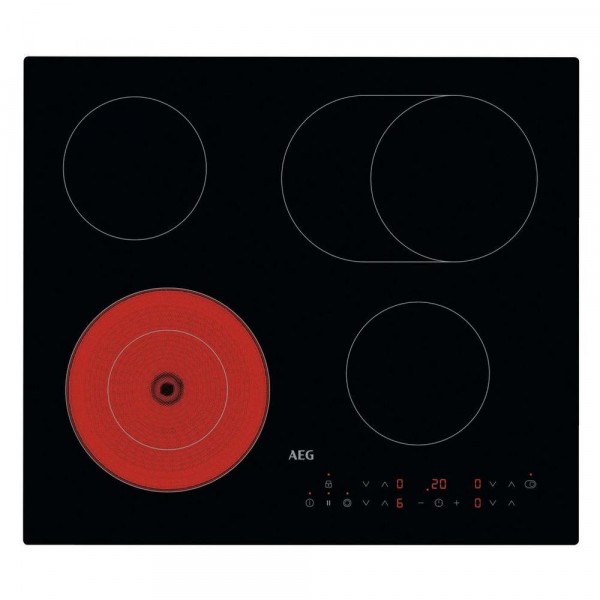 3000 Series 60cm Wide 4 Zone Ceramic Hob In Black