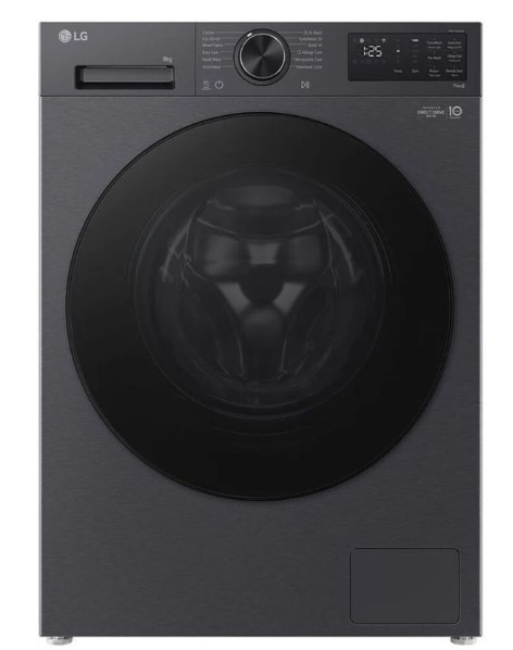1200rpm Spin Speed 9kg Load Washing Machine In Black