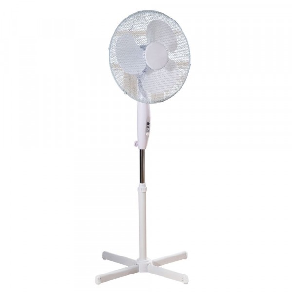 16 Inch Pedestal Fan With 3 Speed Settings In White