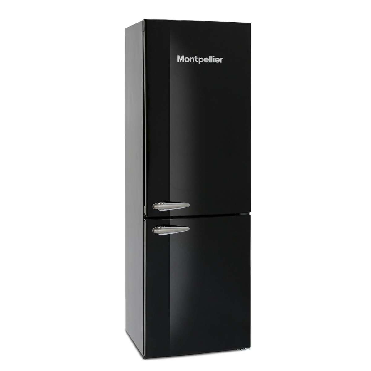 60cm Wide Frost Free Retro Fridge Freezer In Black Freestanding