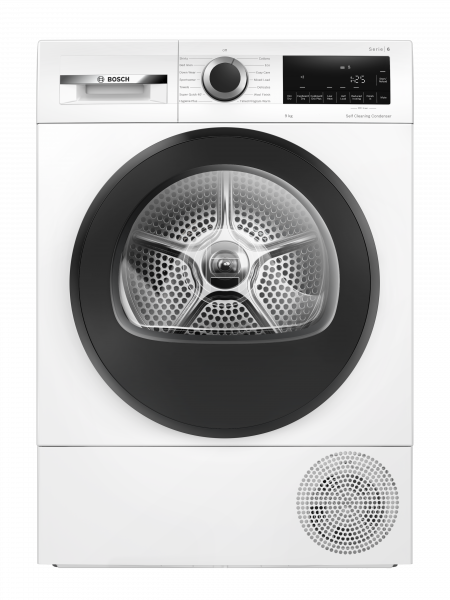 9kg Load Heat Pump Tumble Dryer In White