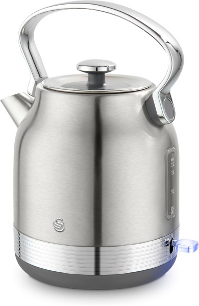 Retro Traditional 1.7 Litre 3kw Cordless Kettle In Stainless Steel