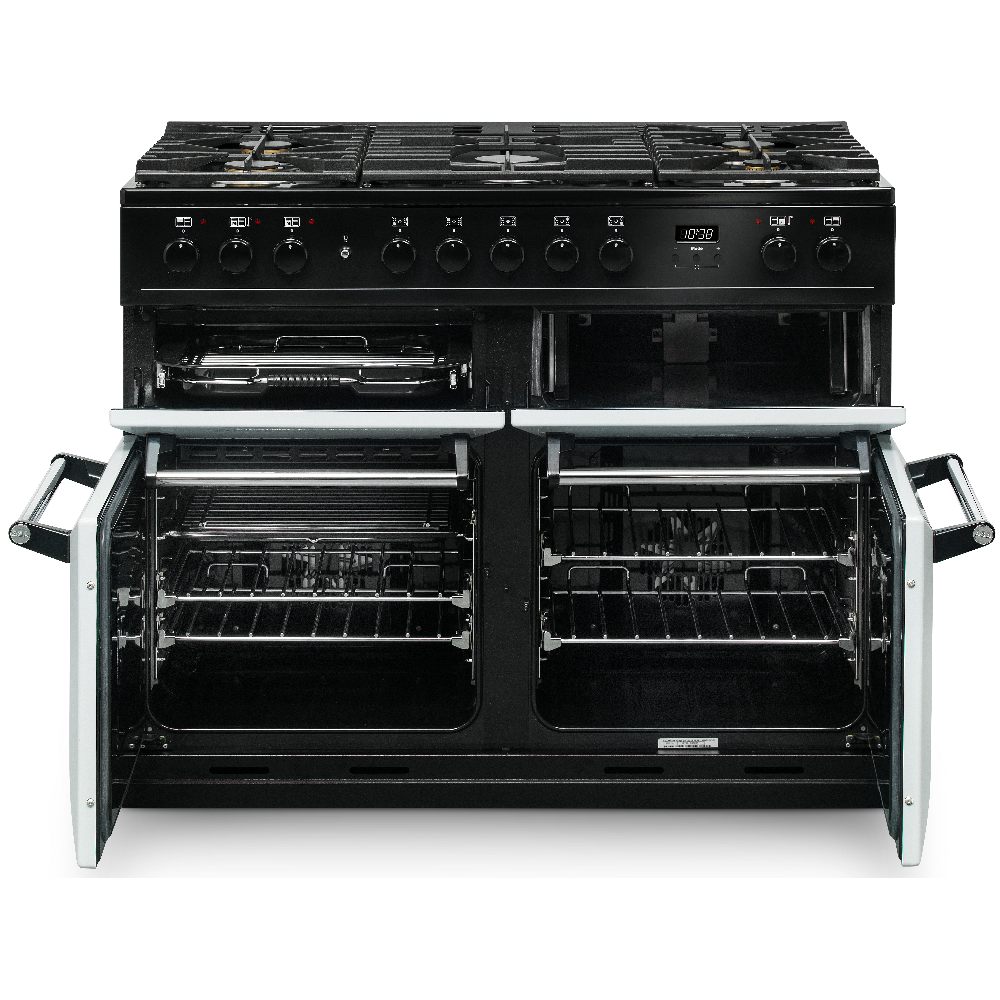 110cm Masterchef Deluxe Dual Fuel Range Cooker In Black Dual Fuel