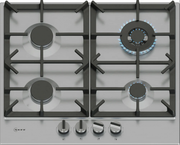 N70 60cm 4 Burner Gas Hob With Front Controls In Stainless Steel