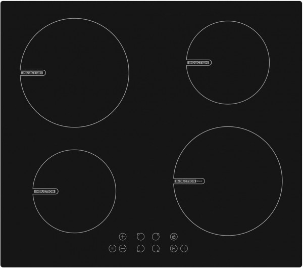 60cm 4 zone Induction Hob In Black (32 amp)