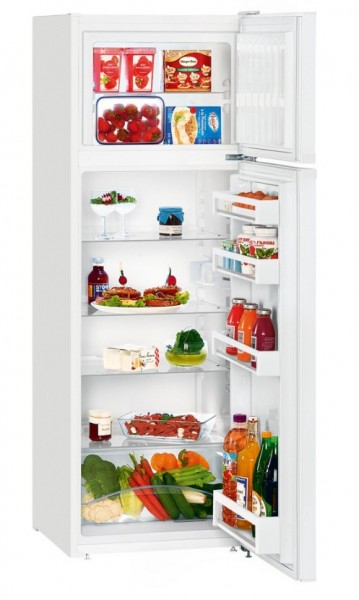 157cm Tall, 55cm Wide Top Mount Fridge Freezer In White